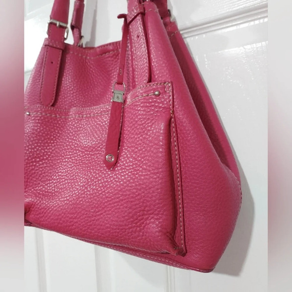 Cole Hann Raleigh Raspberry Pink Soft Pebbled Leather Shoulder Bag - Picture 4 of 13